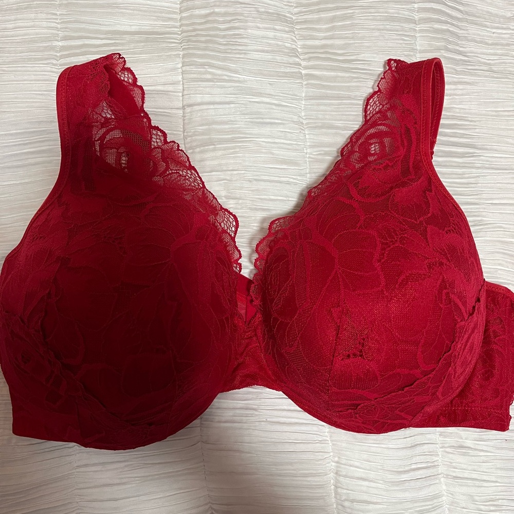 Elegant Red Lace Bra